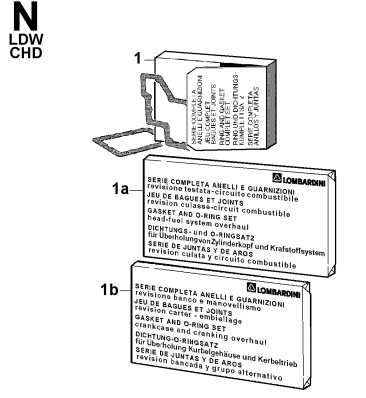 пркладки каталог запчастий Lombardini LDW 1503